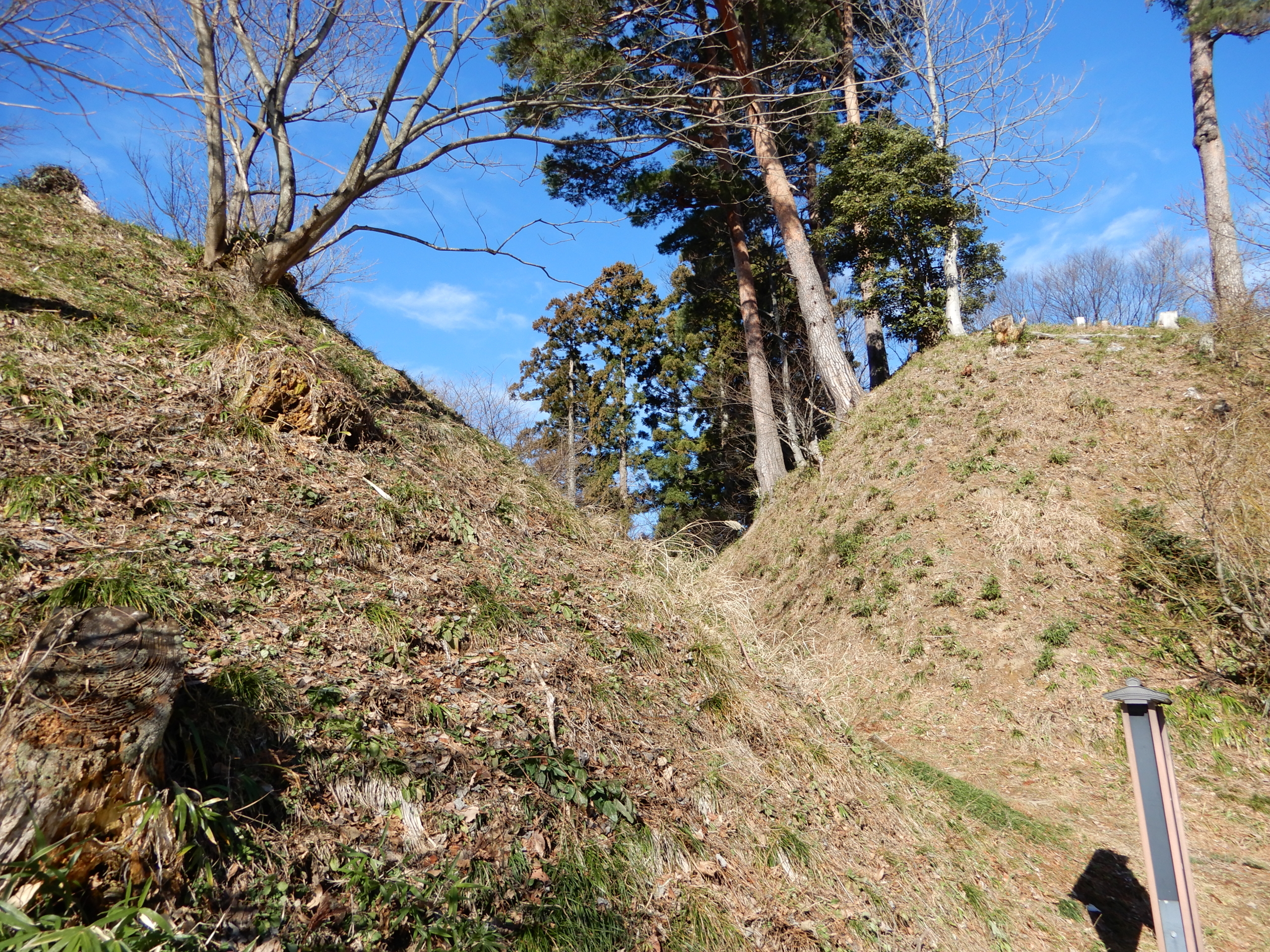 春日山城の上杉景勝屋敷跡の堀切